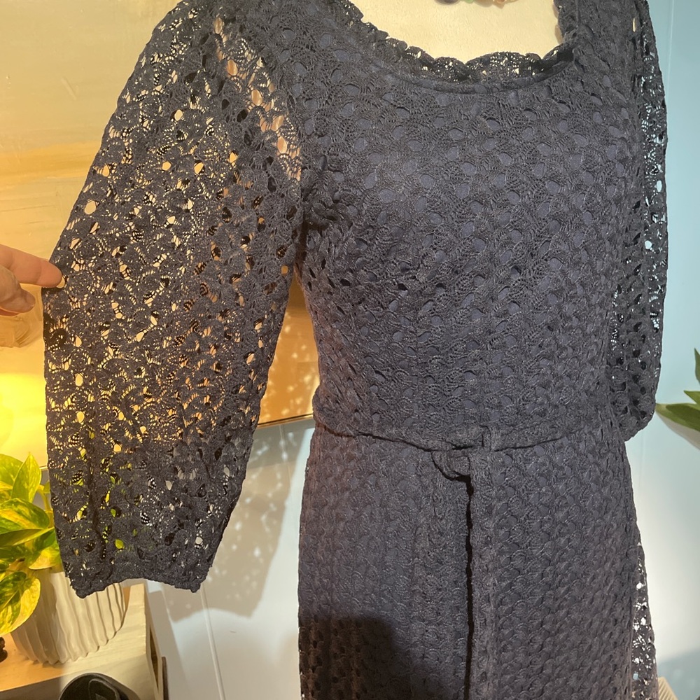 Rabbit Rabbit Rabbit Elegant Navy Lace Dress - Picture 4 of 8